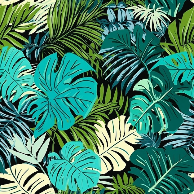 Hintergrund von botanischem Laub abstraktes Laub nahtloses Muster