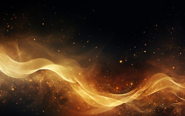 Hintergrund von fließendem Staub mit yynamischen goldenen Partikeln
