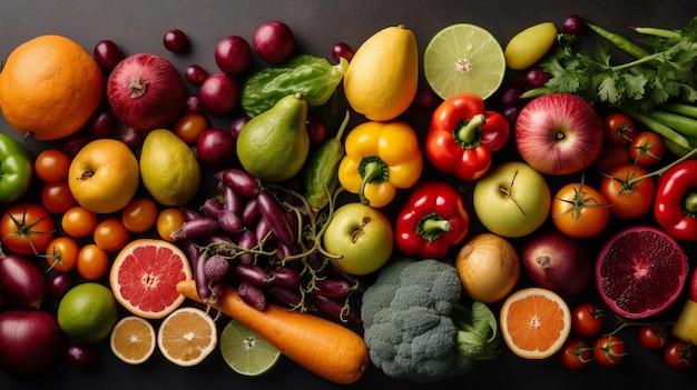 Hintergrund von Gemüse und Obst