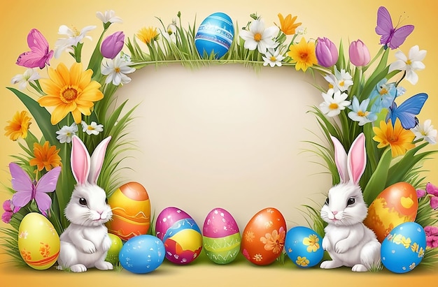 Foto hintergrund von happy easter day frame