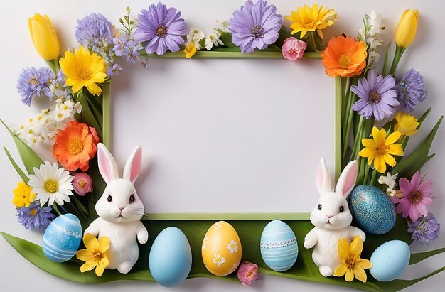 Foto hintergrund von happy easter day frame