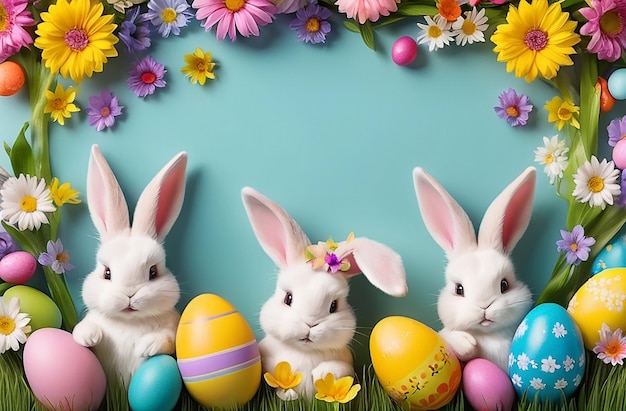 Hintergrund von Happy Easter Day Frame