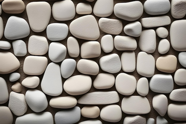Hintergrund von kleinen hellen Steinen an der Wand