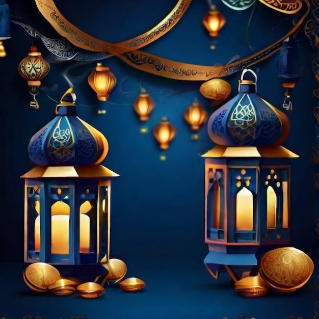 Hintergrund von Ramadan-Lampen HD 8K-Hintergrundbilder