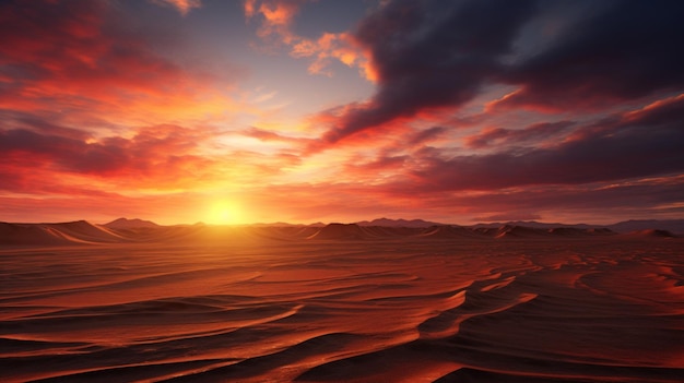 Hintergrund von Sonnenuntergang und Sonnenaufgang in der Wüste
