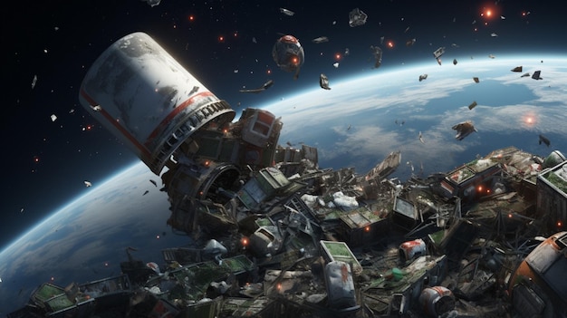 Foto hintergrund von space junk collector