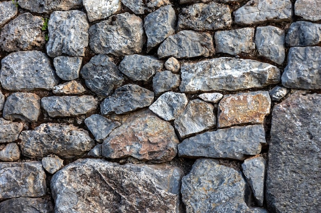 Foto hintergrund von steinen mauerwerk aus steinen verschiedener größen