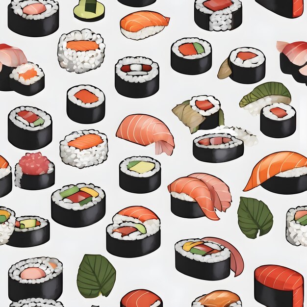 Foto hintergrund von sushi-ikonen sehr cool