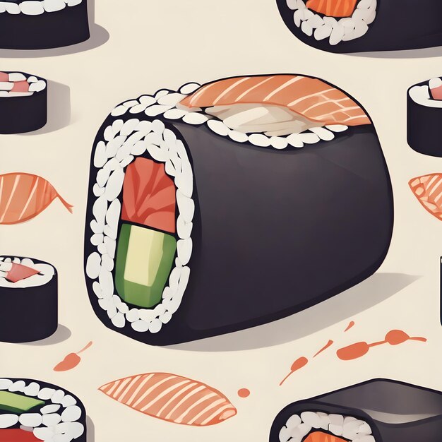 Foto hintergrund von sushi-ikonen sehr cool