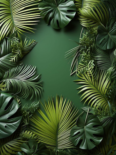 Foto hintergrund von tropical palm leaf hochzeits-einladungskarte palm leaf-förmige design-konzeptkunst