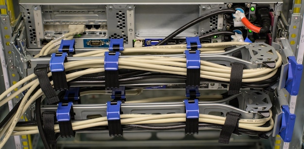 Foto hintergrundansicht eines servers im server-rack