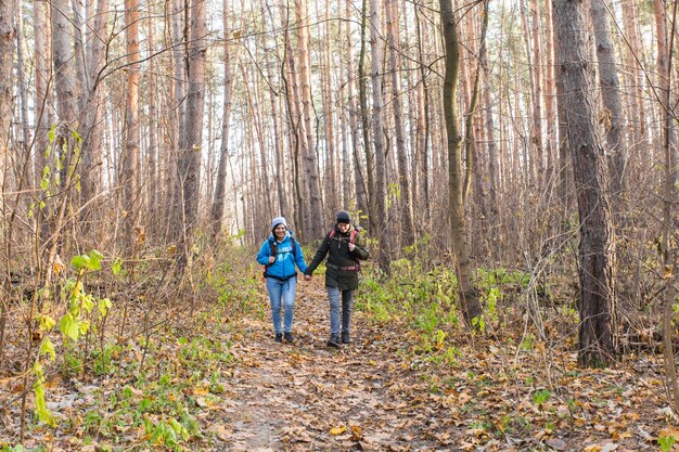 Hintergrundansicht von Männern im Wald