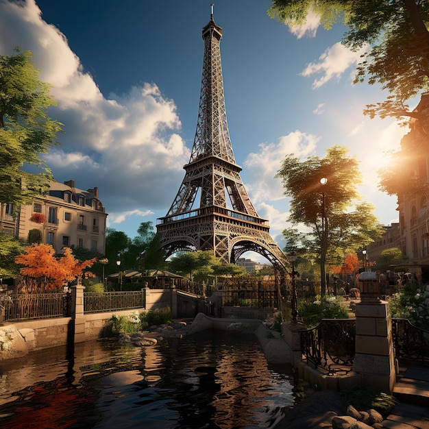 Hintergrundbild des Eiffelturms in Paris, der Hauptstadt Frankreichs
