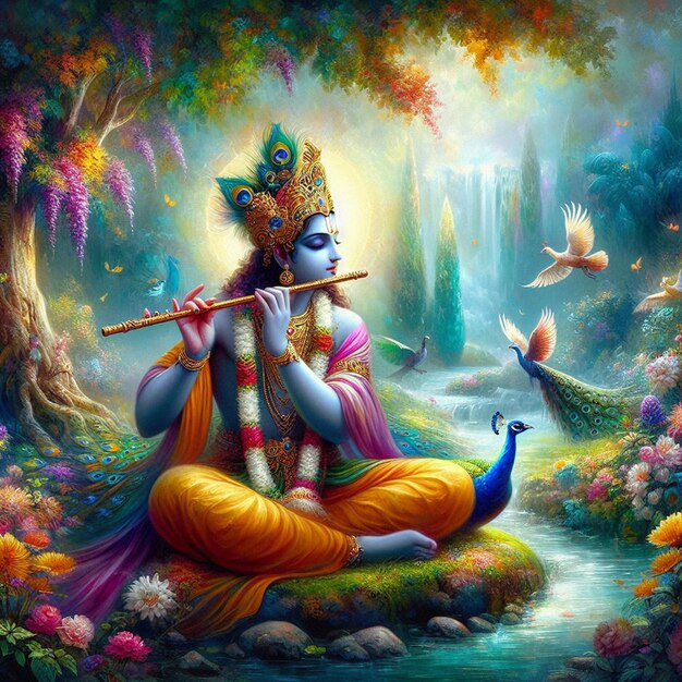 Foto hintergrundbild von lord krishna