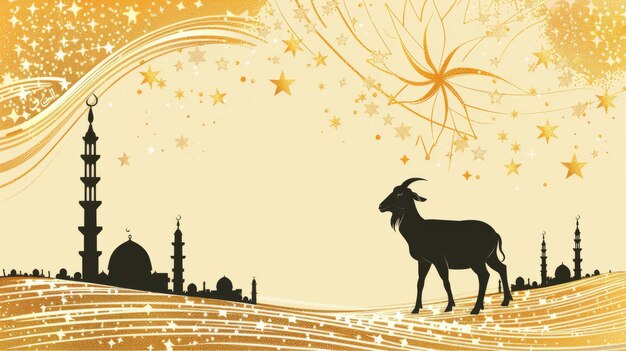 Hintergrundbild von Ziegen für den muslimischen Feiertag Eid al Adha