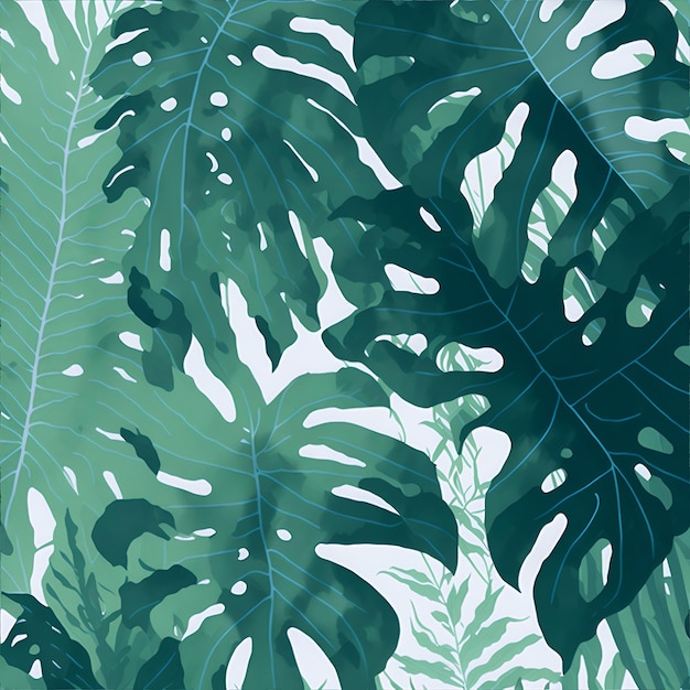 Hintergrunddesign mit Aquarell-Illustration von Monstera