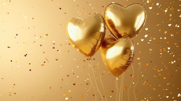 Hintergrunddesign mit goldenen Luftballons zum Geburtstag Alles Gute zum Geburtstag mit goldenem Ballon und Konfetti-Dekorationselement für die Geburtstagsfeier-Grußkartengestaltung