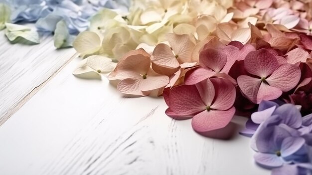 Hintergrundfarbe Hydrangeas diagonal