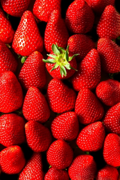 Hintergrundgruppe natürliche Erdbeeren Frucht