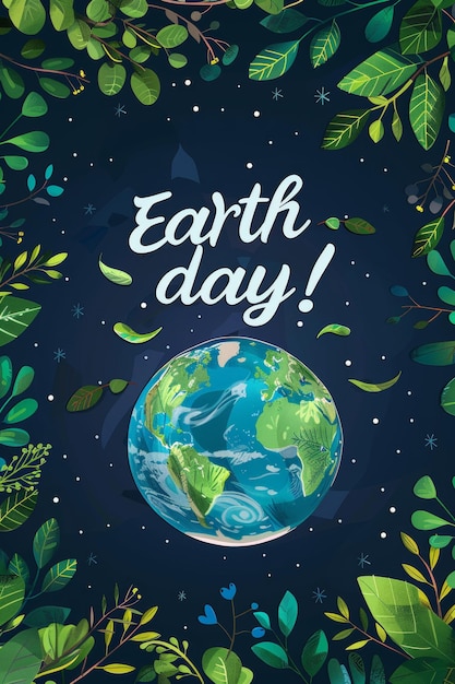 Hintergrundillustration des Earth Day-Posters Vertikalkonzeptdesign für eine Plattlage von Plakat-Grußkarten