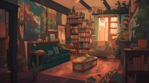 Hintergrundillustration des Wohnzimmers