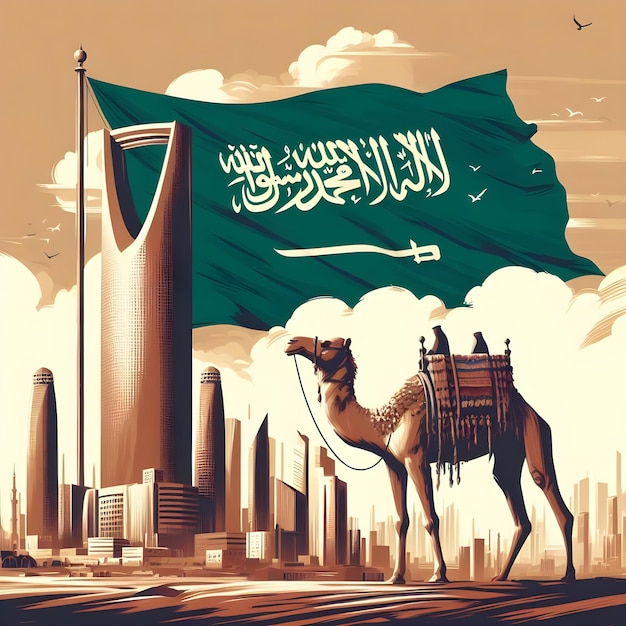 Hintergrundillustration Vektordesign für Saudi-Arabien ai Generator