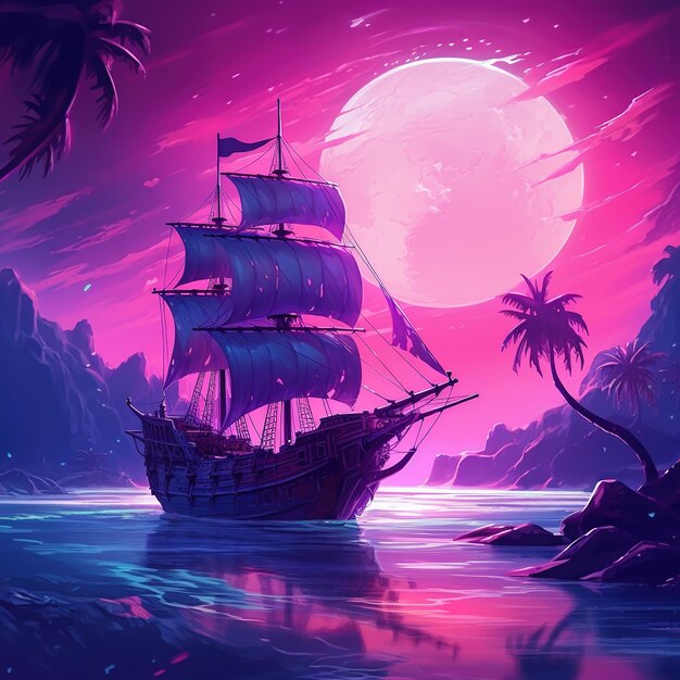 Hintergrundillustration von Spooky Pirate Shore