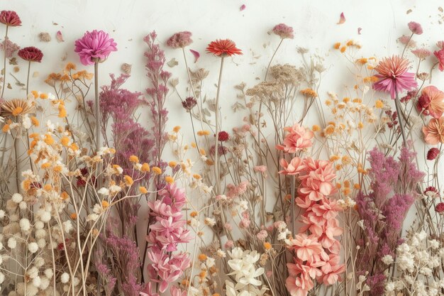 Hintergrundkonzept für getrocknete Blumen