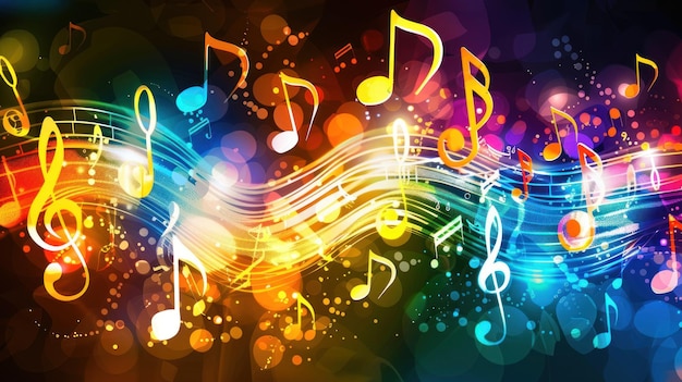 Hintergrundmusik mit farbenfrohem Konzept abstrakte Musik mit Notation