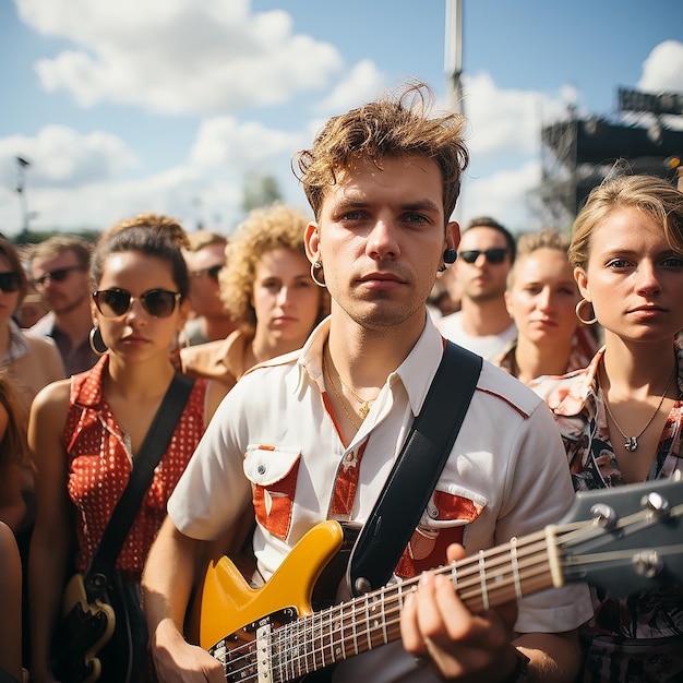 Hintergrundplatte eines Musikfestivalpublikums