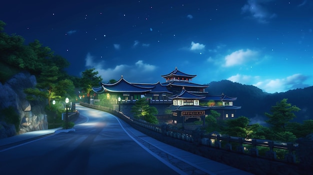 Hintergrundstil, der an Makoto Shinkai erinnert