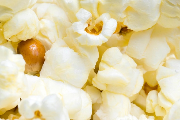 Hintergrundtextur des Popcorn-Mais-Makrofotos
