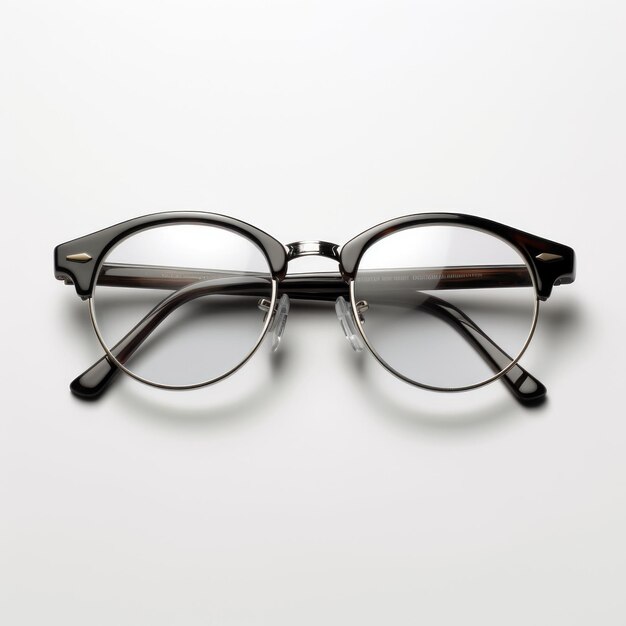hiper realista sencillo medio borde gafas blancas