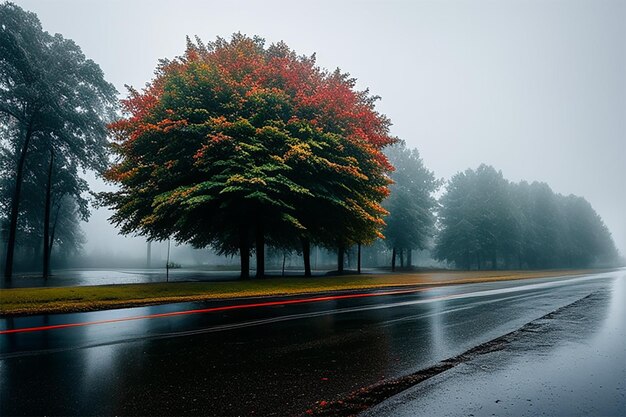 Foto hiperrealidad 8k fotografía de arte punto color realismo día lluvioso domingo sombrío