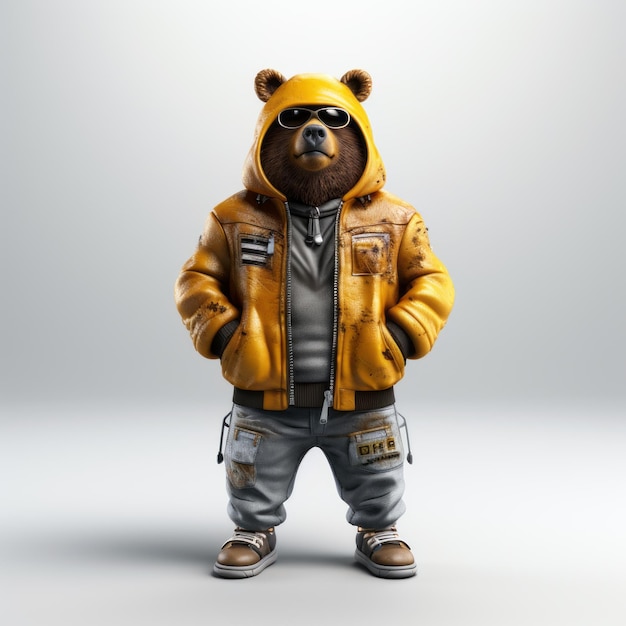 Hiphop Kodiak Bear en Zbrush 3d Fantasy Character Art