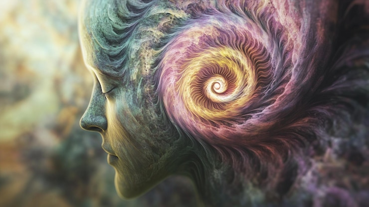 Foto hipnose cérebro hipnótico vórtice dinâmico espiral viciado manipulação da mídia ilusão de controle mental