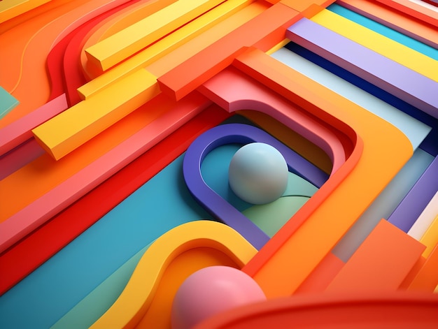 Una hipnótica visualización 3D abstracta multicolor con un colorido diseño de fondo abstracto 3D