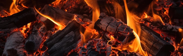 Foto hipnotizando las llamas del pozo de fuego parpadeando la danza crujiendo la madera ai generativa