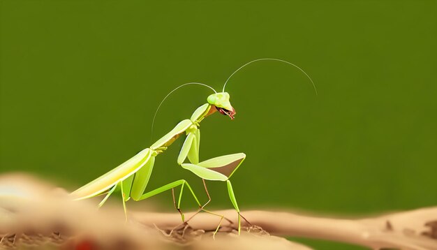 Hipnotizante 16k mantis de oração inseto visão detalhada macro zoom com espaço de cópia