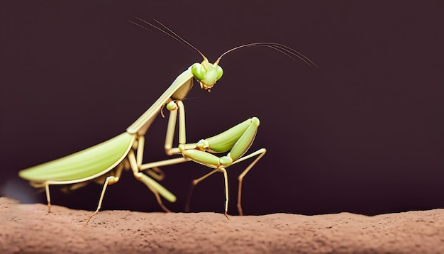 Foto hipnotizante 16k mantis de oração inseto visão detalhada macro zoom com espaço de cópia