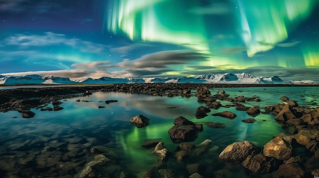 La hipnotizante aurora boreal en Islandia