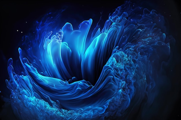 El hipnotizante azul bailaba con gracia contra el telón de fondo oscuro