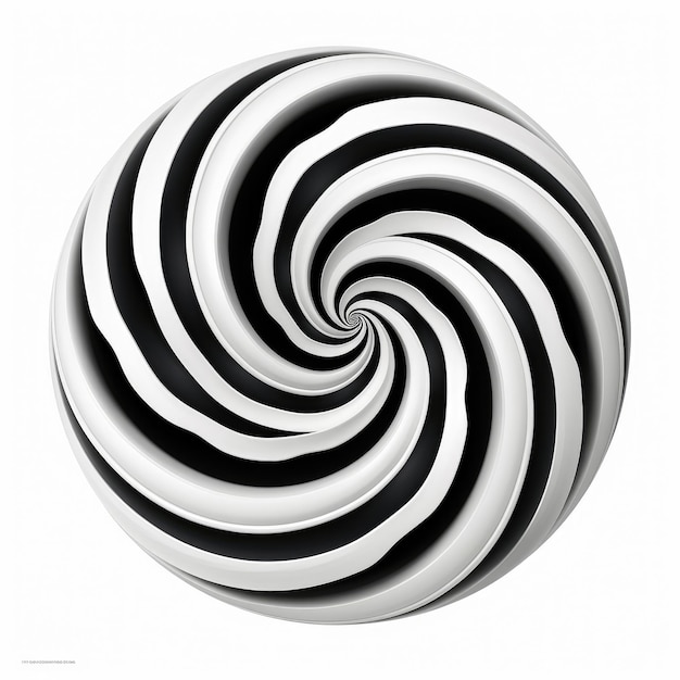 Hipnotizante monocromo Uma dança hipnótica de redemoinhos pretos e brancos numa tela em branco