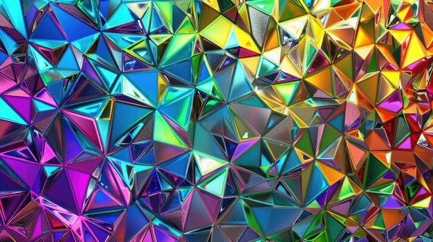 Hipnotizante padrão de mosaico prismático de cristal em um fundo sem costura criando um visual intrincado