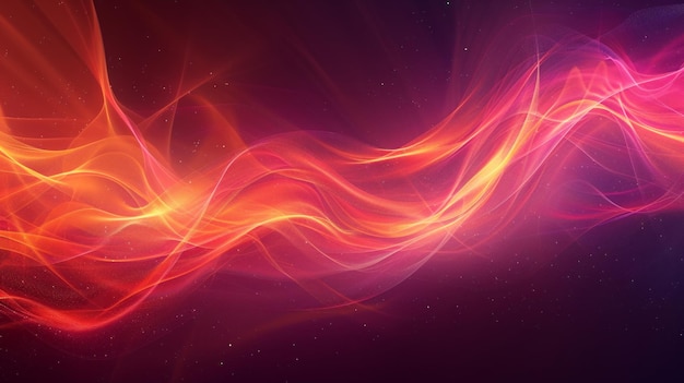 Foto un hipnotizante resplandor rojo naranja y violeta forma un gradiente abstracto borroso contra un fondo granulado oscuro esta composición diseñada para un gran tamaño de bandera irradia una ia generativa brillante