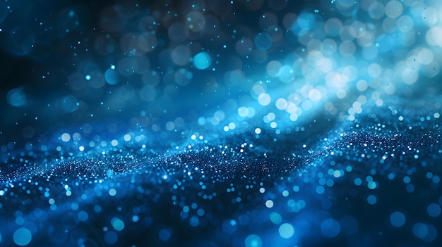Hipnotizantes luces bokeh azules que crean un patrón abstracto de ensueño