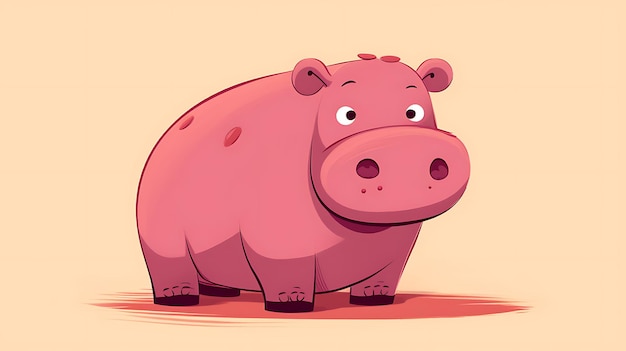 el hipopótamo de dibujos animados de fondo pastel