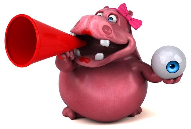 Hipopótamo rosa - Ilustración 3D