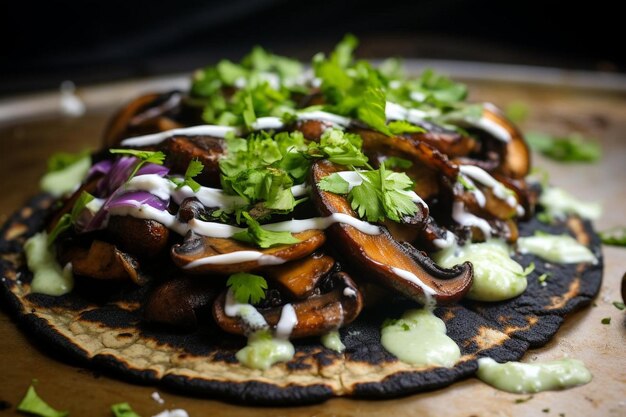 Foto hipotle lime grilled portobello taos com aoado