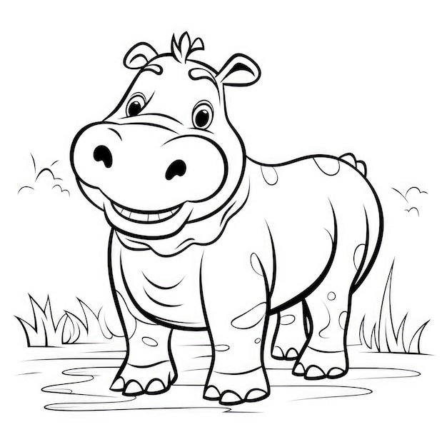 Hippo Mania, uma aventura extravagante de colorir para crianças
